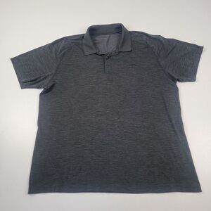 Lululemon Polo Shirt Men‎ XXL Charcoal Gray Black Metal Vent Tech Short Sleeve